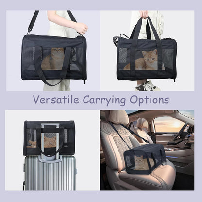 Cat Carrier Dog Carriers for Small Dogs Soft Slided Airline Approved Collapsible Pet Travel Carrier, Small (16.3" L X 11.8" H X 12.4" W)