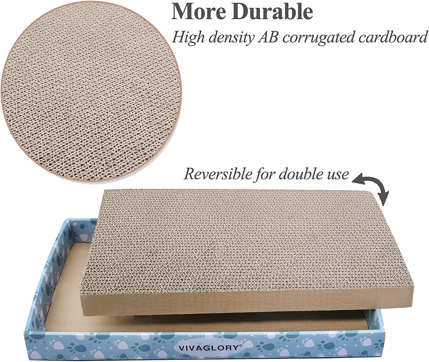 Cat Scratcher Padpal Cat Scratching Board, Cardboard Scratcher with Catnip for Indoor, Flat Scratch Board Scratch Pad Cardboard for Kitten, Extra Wide, 3Pack