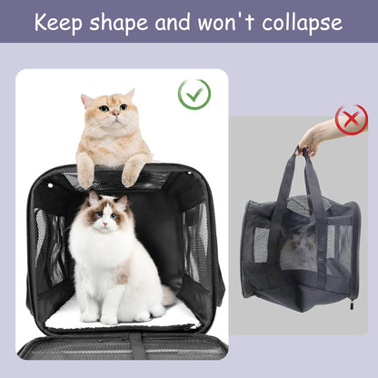 Cat Carrier Dog Carriers for Small Dogs Soft Slided Airline Approved Collapsible Pet Travel Carrier, Small (16.3" L X 11.8" H X 12.4" W)