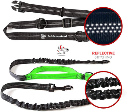 Exquisite Hands-Free Leash for Medium Dogs: Perfect for Active Pet Owners Comfortable, Durable & Ideal for Running, Walking, Hiking. Premium Dog Waist Leash with Bungee. Must-Have Dog Gear